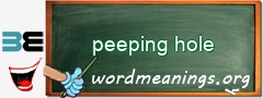 WordMeaning blackboard for peeping hole